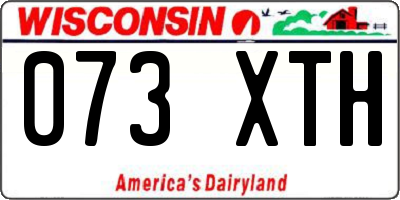 WI license plate 073XTH