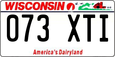 WI license plate 073XTI