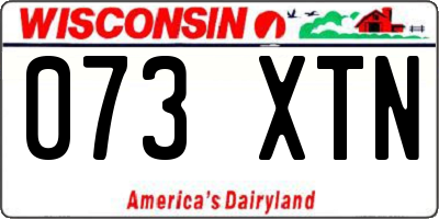 WI license plate 073XTN