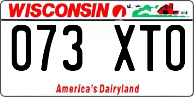 WI license plate 073XTO