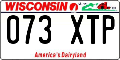 WI license plate 073XTP