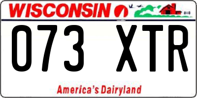 WI license plate 073XTR
