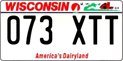WI license plate 073XTT