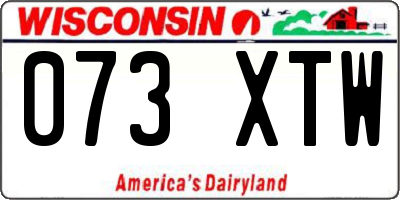 WI license plate 073XTW