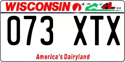 WI license plate 073XTX