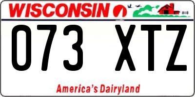 WI license plate 073XTZ