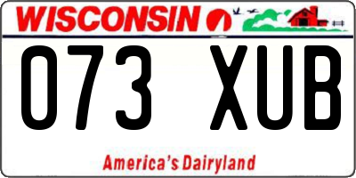 WI license plate 073XUB