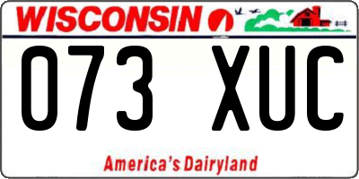 WI license plate 073XUC