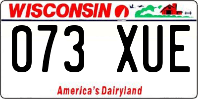 WI license plate 073XUE