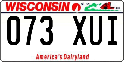 WI license plate 073XUI