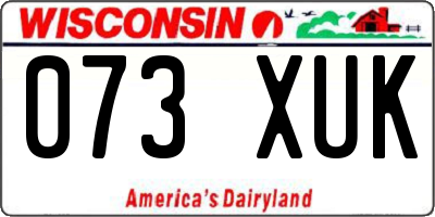 WI license plate 073XUK