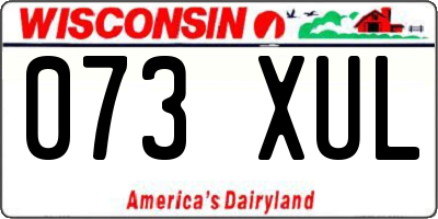 WI license plate 073XUL