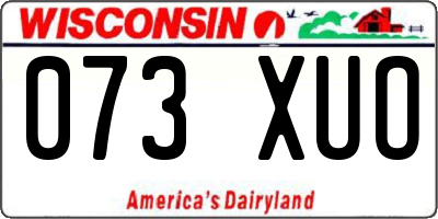 WI license plate 073XUO
