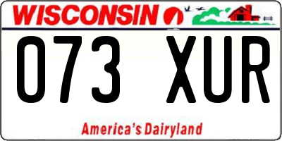 WI license plate 073XUR