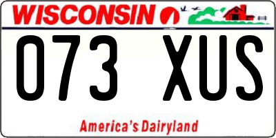 WI license plate 073XUS