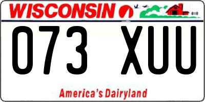 WI license plate 073XUU