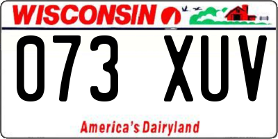 WI license plate 073XUV