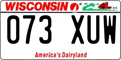 WI license plate 073XUW