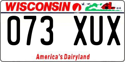 WI license plate 073XUX