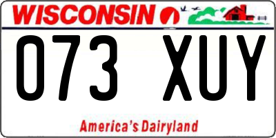 WI license plate 073XUY
