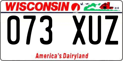 WI license plate 073XUZ