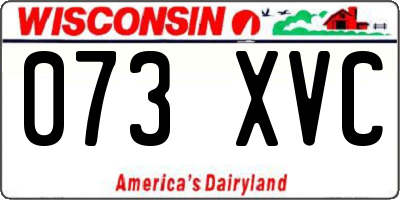 WI license plate 073XVC