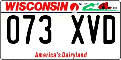 WI license plate 073XVD