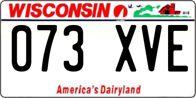 WI license plate 073XVE