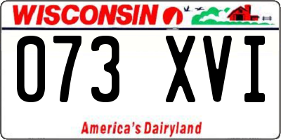 WI license plate 073XVI