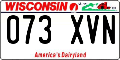 WI license plate 073XVN