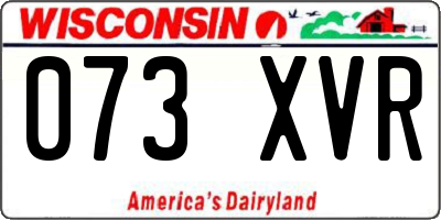 WI license plate 073XVR
