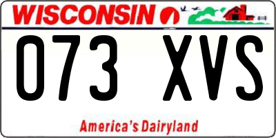WI license plate 073XVS