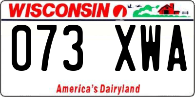 WI license plate 073XWA