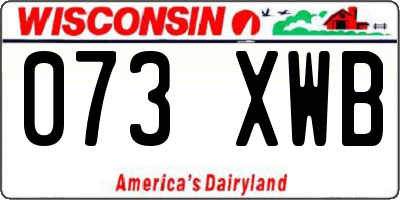 WI license plate 073XWB