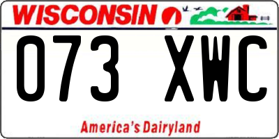 WI license plate 073XWC