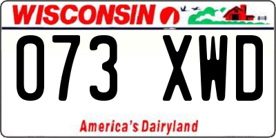 WI license plate 073XWD
