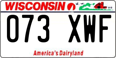 WI license plate 073XWF