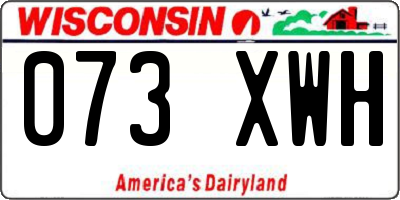 WI license plate 073XWH