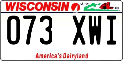 WI license plate 073XWI