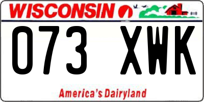 WI license plate 073XWK