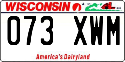 WI license plate 073XWM