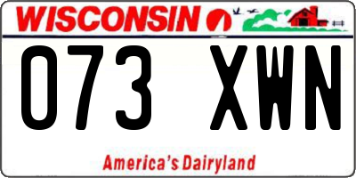 WI license plate 073XWN