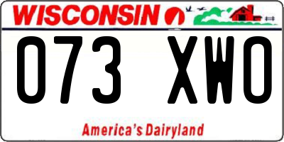 WI license plate 073XWO