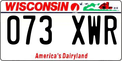 WI license plate 073XWR