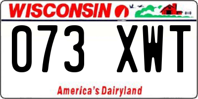 WI license plate 073XWT