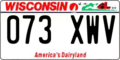 WI license plate 073XWV