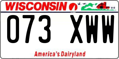 WI license plate 073XWW