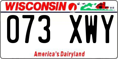 WI license plate 073XWY