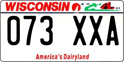 WI license plate 073XXA