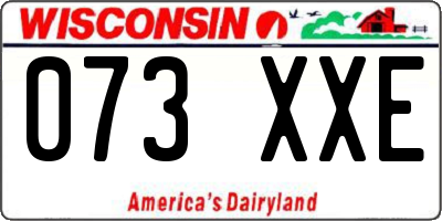 WI license plate 073XXE